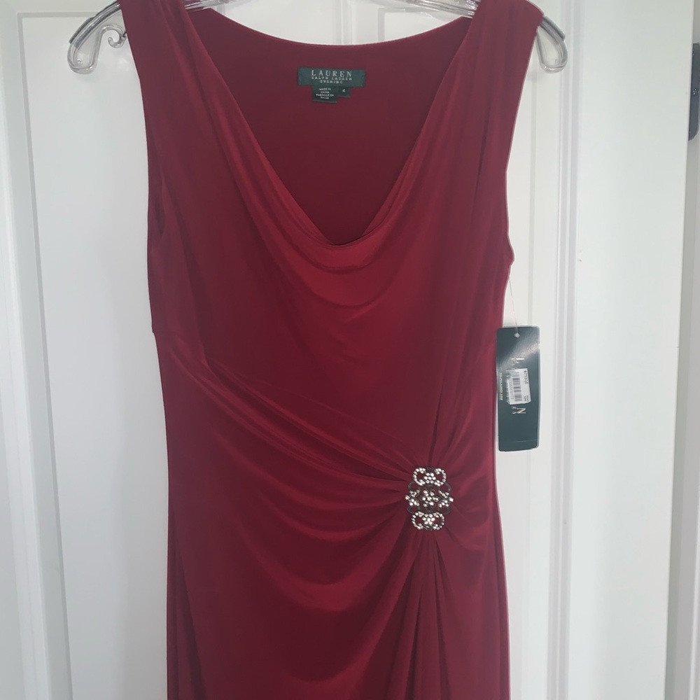 Ralph Lauren full length red evening gown